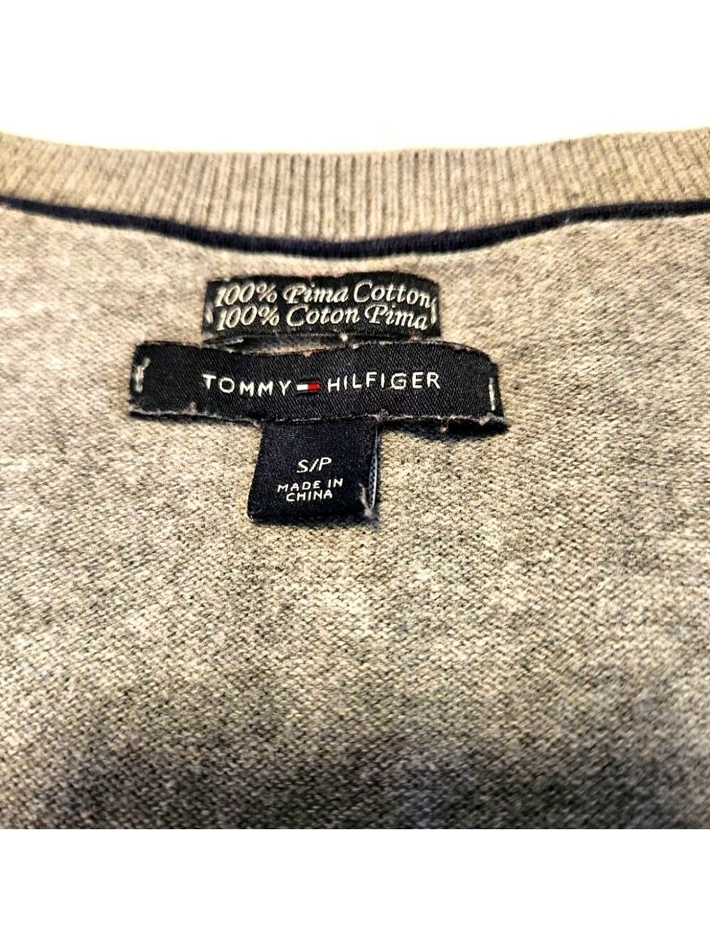 Tommy Hilfiger Y2K Argyle V-Neck Sweater Light Academia Pima Cotton Pink Small - Picture 4 of 8